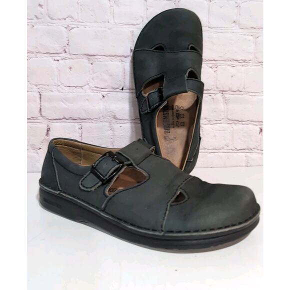 Birkenstock Madeira Black Nubuck Mary Jane Sandals Size 39 Women's 8-9 READ - Picture 1 of 13